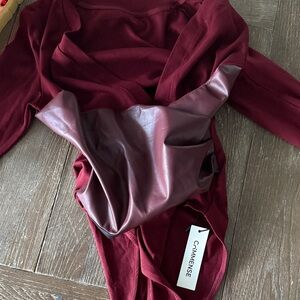 Burgundy Faux Leather Dress